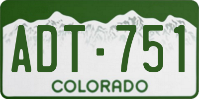 CO license plate ADT751