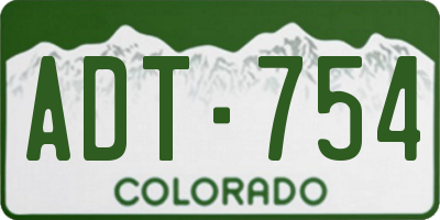 CO license plate ADT754
