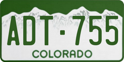 CO license plate ADT755