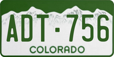 CO license plate ADT756