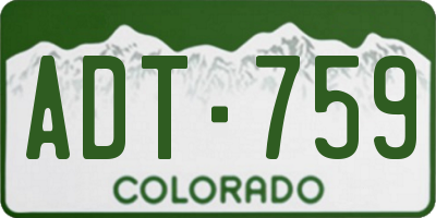 CO license plate ADT759