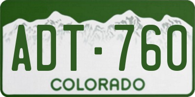 CO license plate ADT760