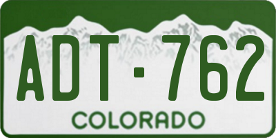 CO license plate ADT762
