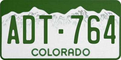 CO license plate ADT764