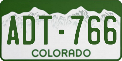 CO license plate ADT766