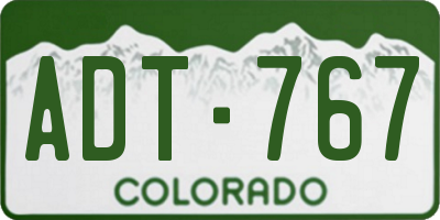 CO license plate ADT767