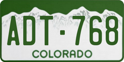 CO license plate ADT768