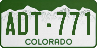 CO license plate ADT771