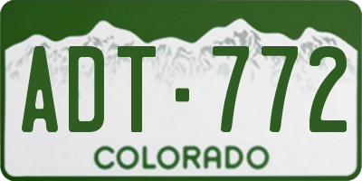 CO license plate ADT772