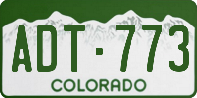CO license plate ADT773