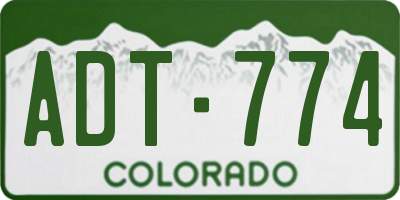 CO license plate ADT774