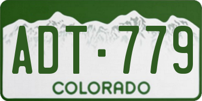 CO license plate ADT779