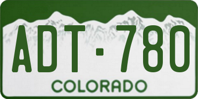 CO license plate ADT780