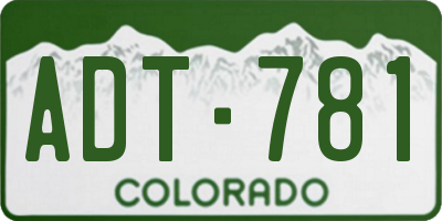 CO license plate ADT781