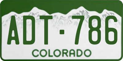 CO license plate ADT786