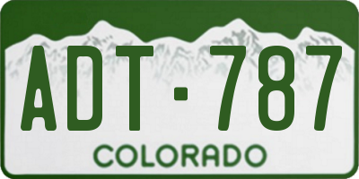 CO license plate ADT787