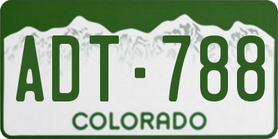 CO license plate ADT788