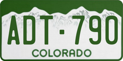 CO license plate ADT790