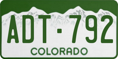 CO license plate ADT792