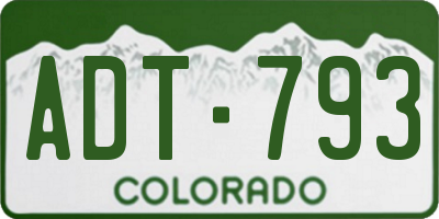 CO license plate ADT793