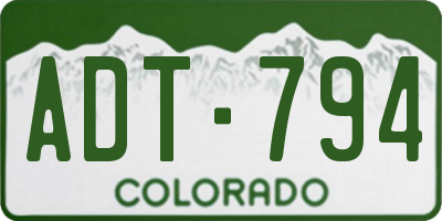 CO license plate ADT794