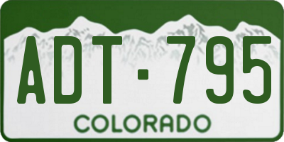 CO license plate ADT795