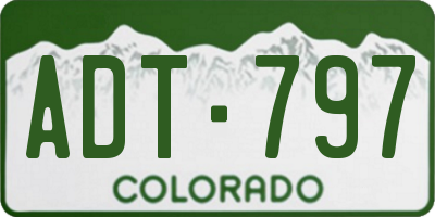 CO license plate ADT797