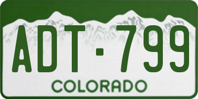 CO license plate ADT799