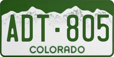 CO license plate ADT805