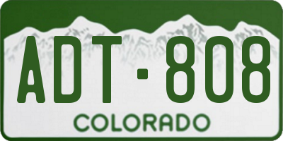 CO license plate ADT808