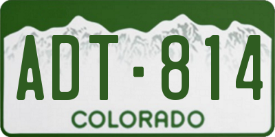 CO license plate ADT814