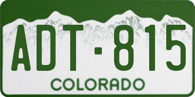 CO license plate ADT815