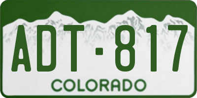CO license plate ADT817