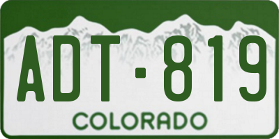 CO license plate ADT819