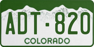CO license plate ADT820