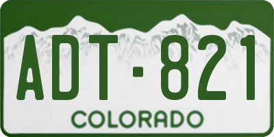 CO license plate ADT821