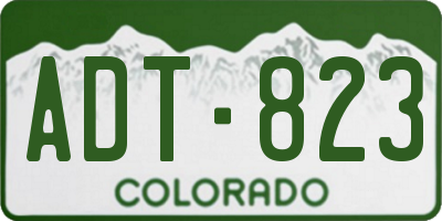 CO license plate ADT823