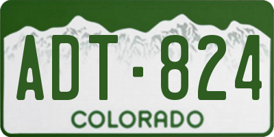 CO license plate ADT824