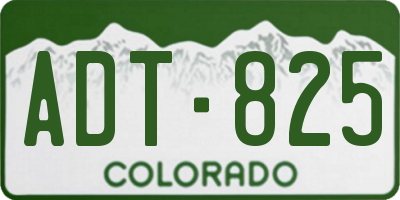 CO license plate ADT825