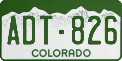 CO license plate ADT826