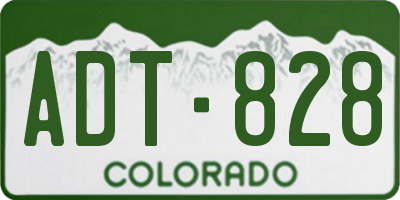 CO license plate ADT828