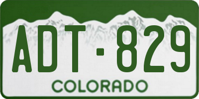 CO license plate ADT829
