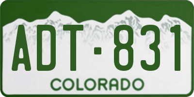 CO license plate ADT831