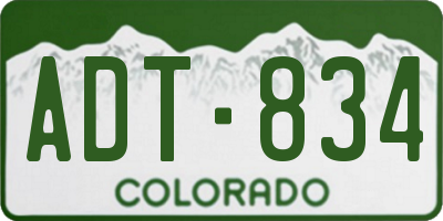 CO license plate ADT834