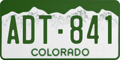 CO license plate ADT841