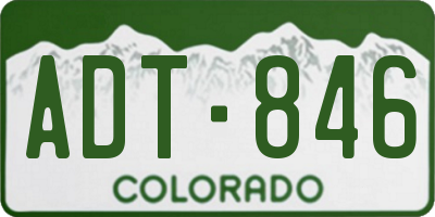 CO license plate ADT846