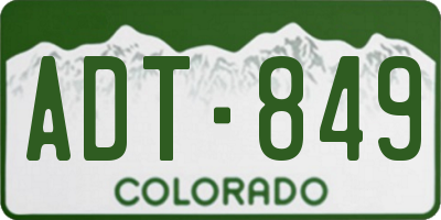 CO license plate ADT849