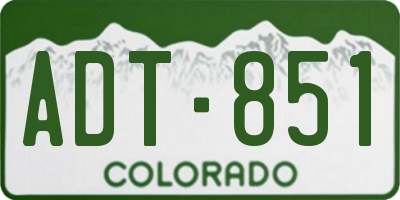 CO license plate ADT851