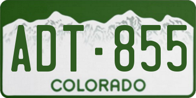 CO license plate ADT855