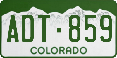 CO license plate ADT859